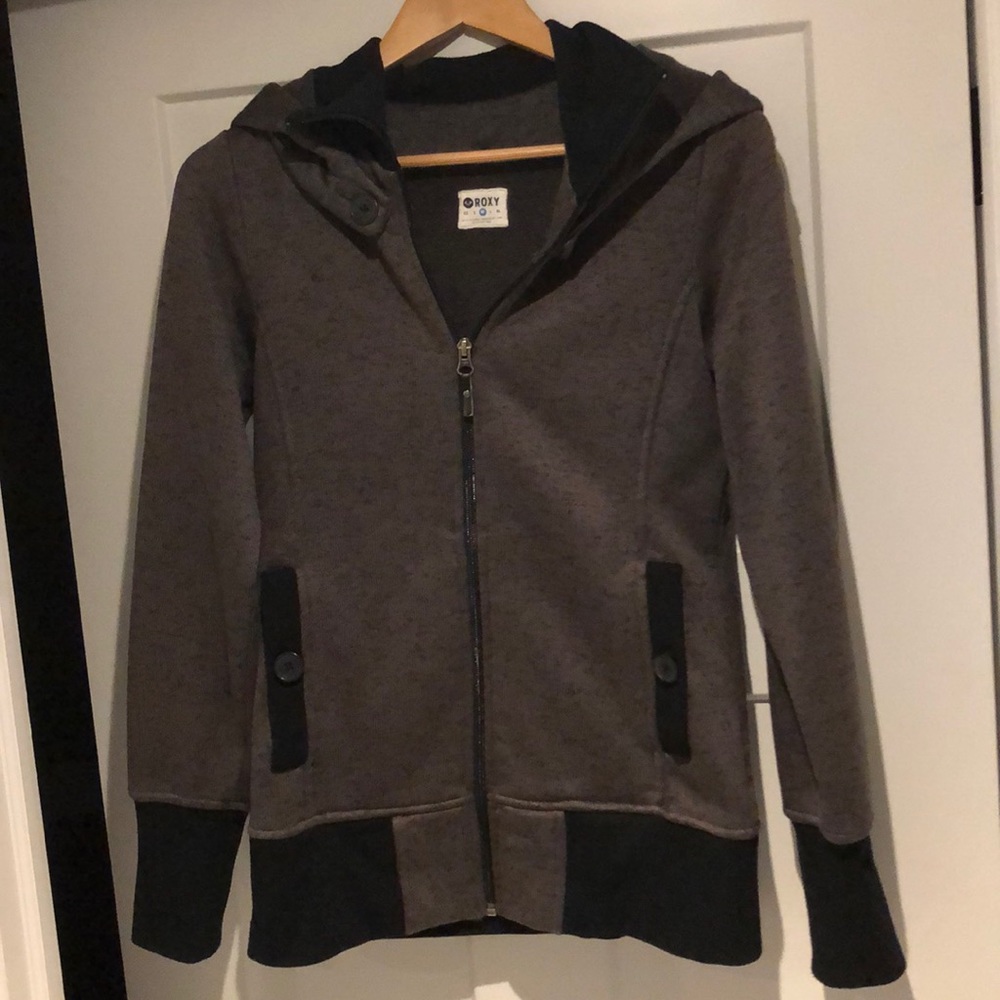 Roxy full zip sweater with removable hood